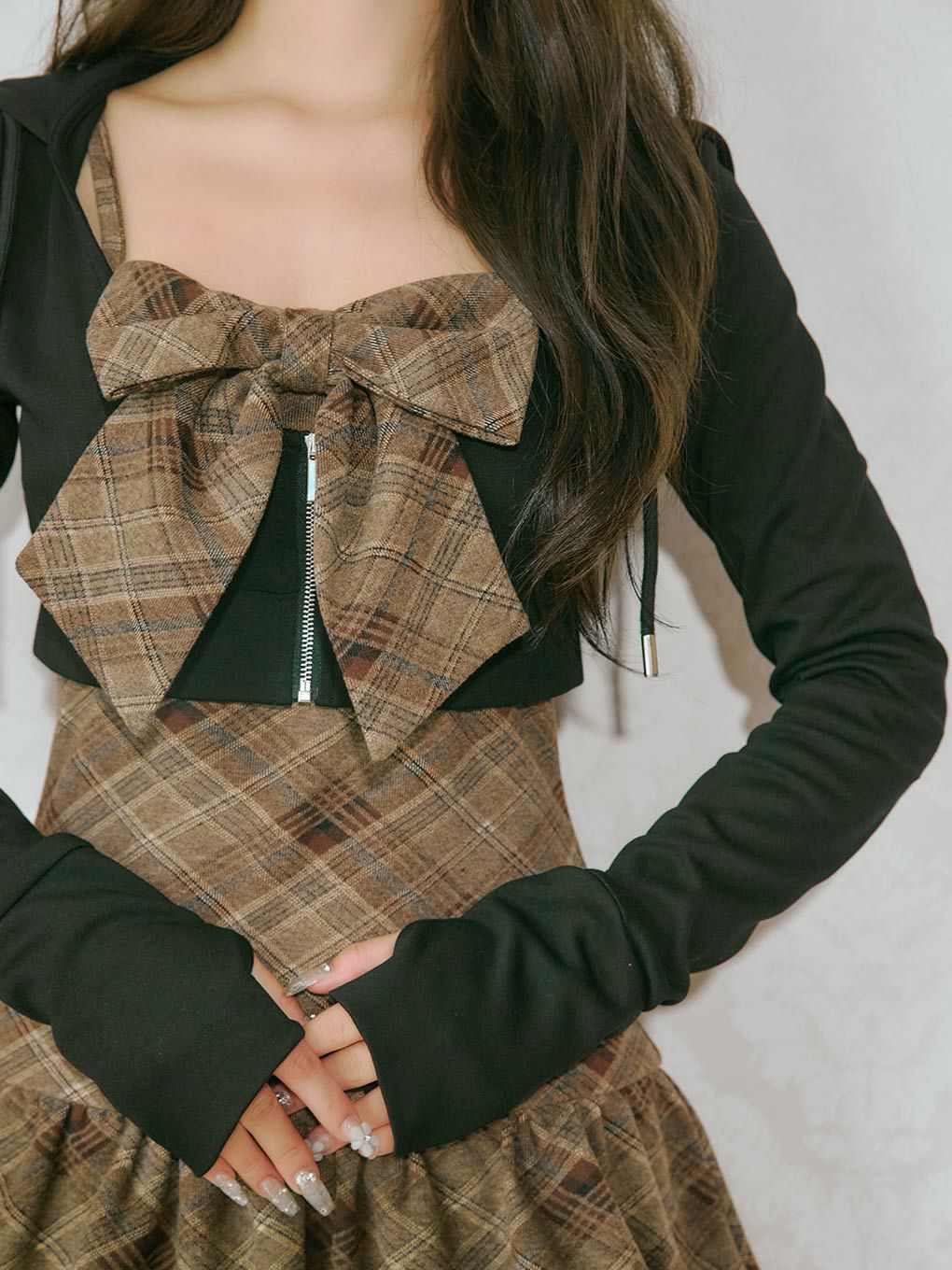 BUBBLES】チェックパーカーワンピース | sparkling mall online store