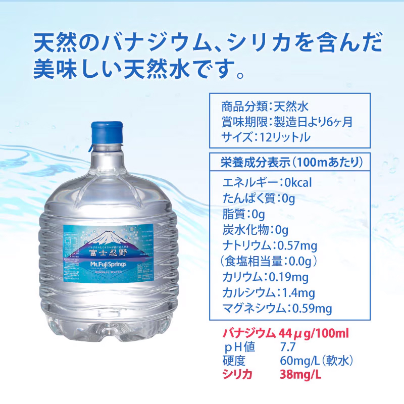 富士忍野 Mt.Fuji Springs 12Lボトル×2本/1セット | スパークビジネス