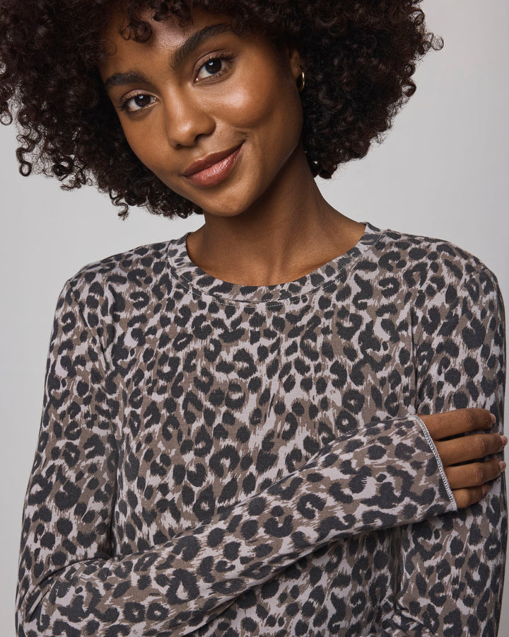 Leopard Bamboo Blend Long Sleeve Tee | Splendid