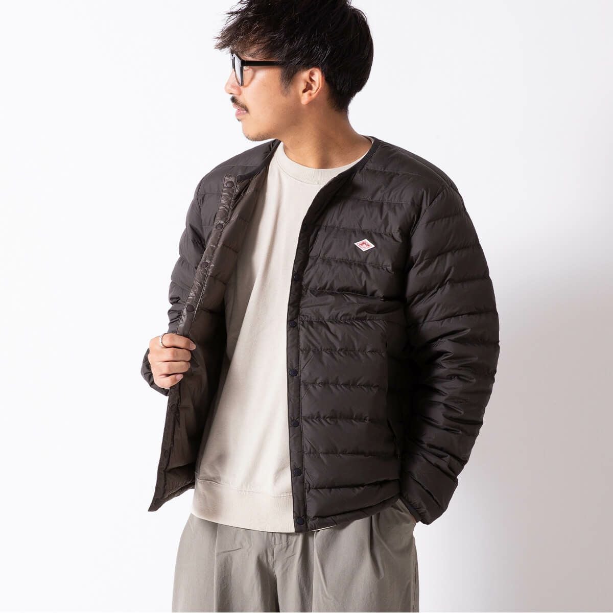 DANTON ダントン インナーダウンクルーネックジャケット メンズ