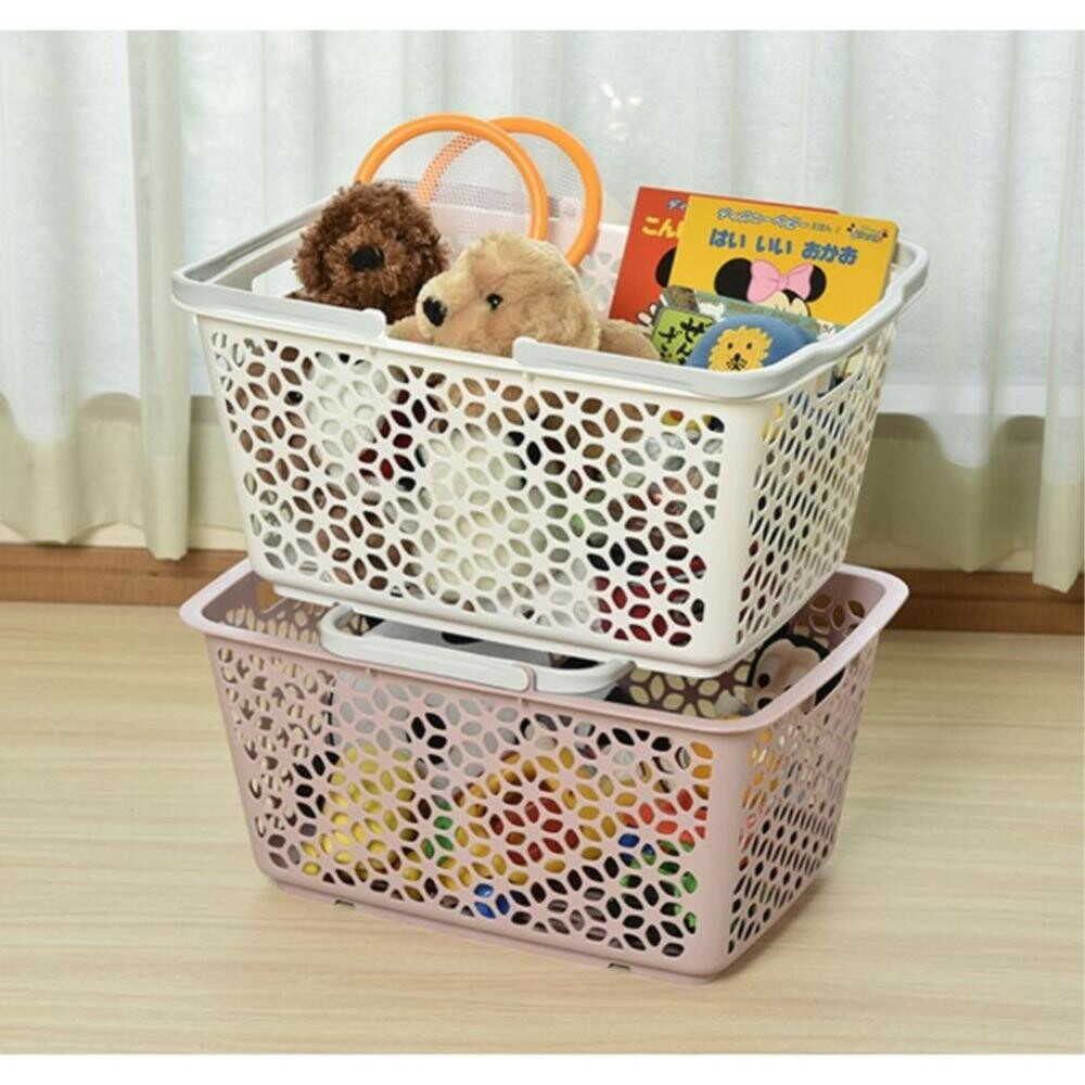 ヒマラヤ化学 ハンドル積み重ねバスケット ピンク