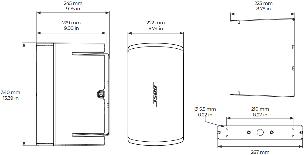 BOSE DESIGN MAX DM6SE PAIR BLK 2本ペア ブラック 全天候型 安心の