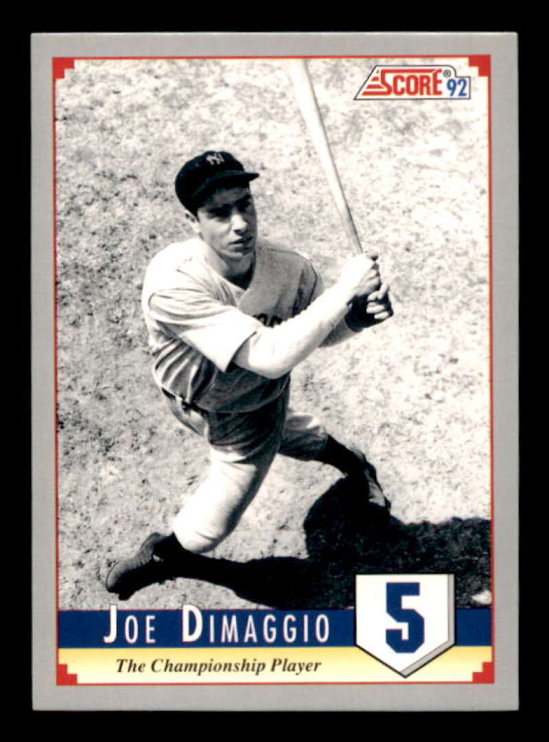 Joe DiMaggio/The Legend Card 1992 Score DiMaggio #5