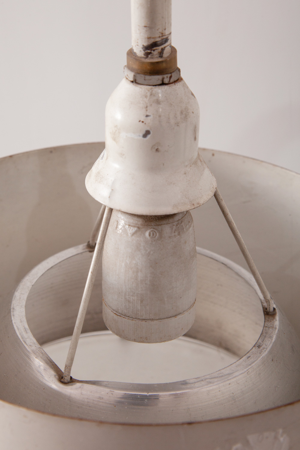 stoop | Vintage Pendant Light in Glass and White