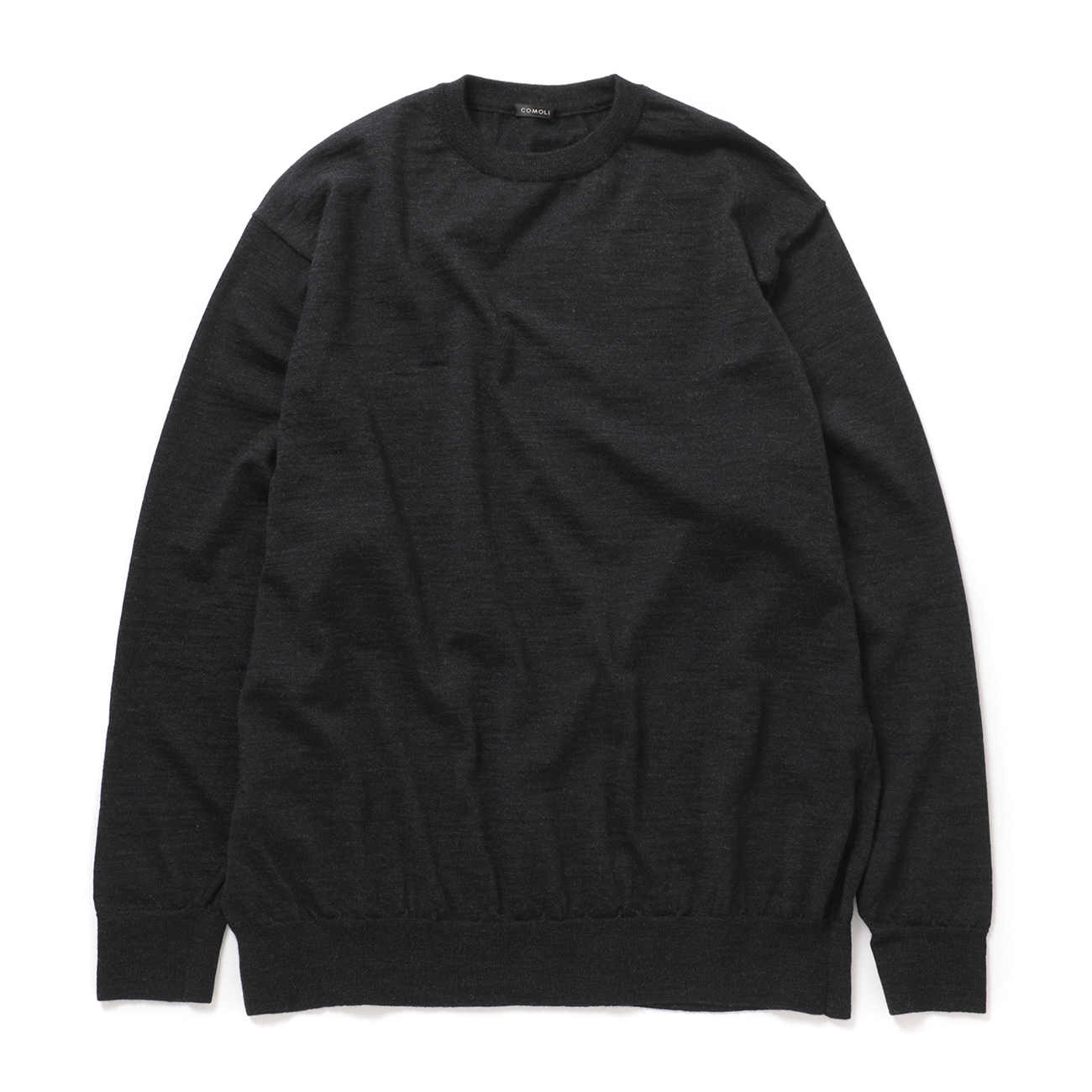 COMOLI / コモリ | ウール クルーネックニット - Charcoal | 通販
