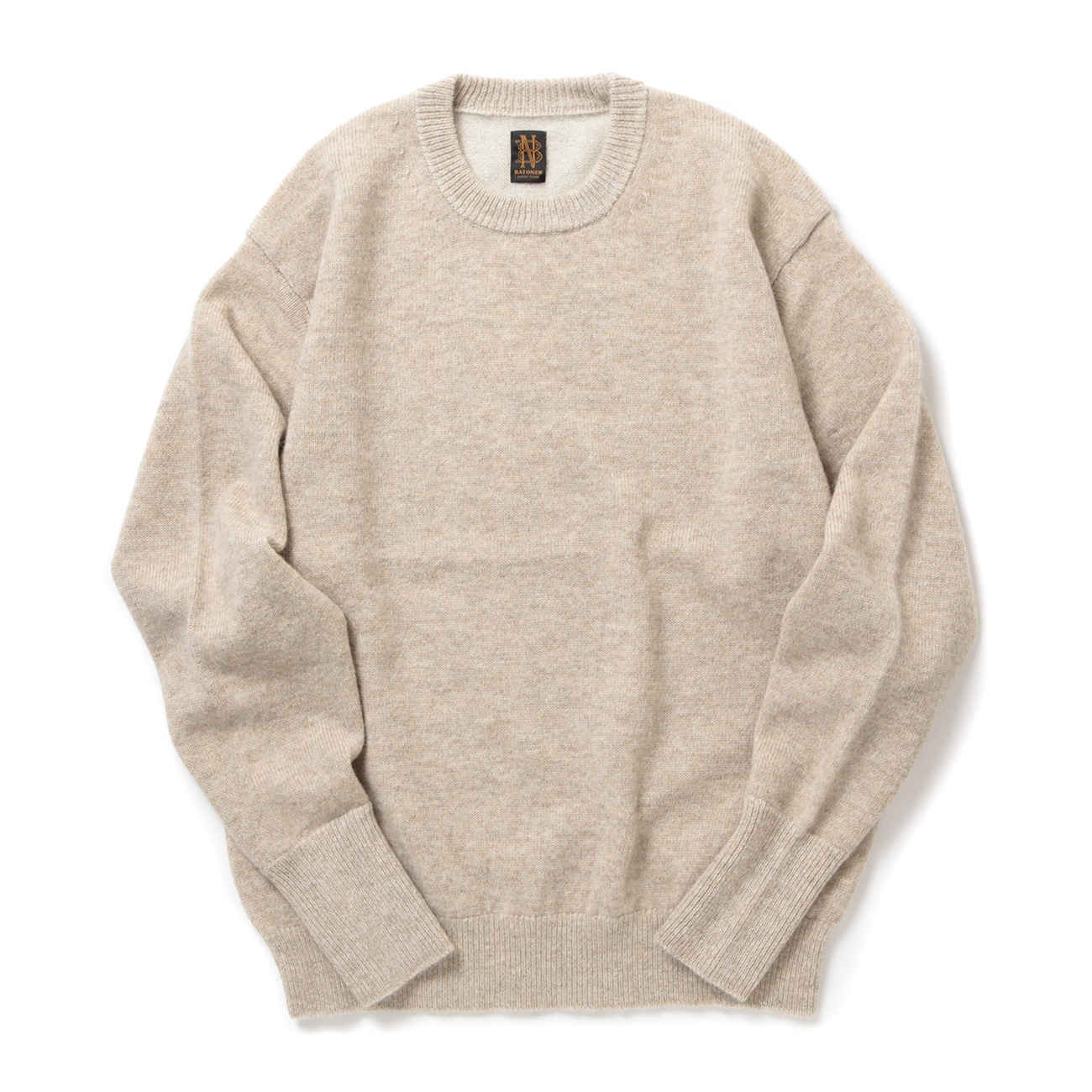 BATONER / バトナー | BABY ALPACA KURUMI TENJIKU CREW NECK (メンズ