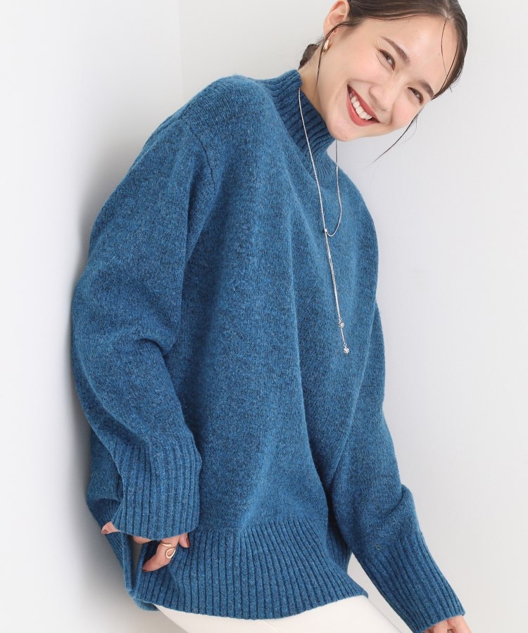 S-LL】ゆるシルエットな メランジタートルニット（ニット/セーター