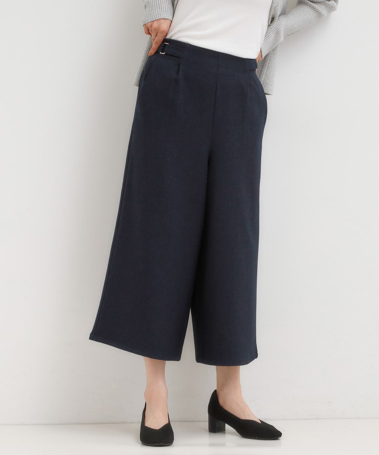 ウエストまわりをすっきり魅せる デザインガウチョパンツ（6～9分丈