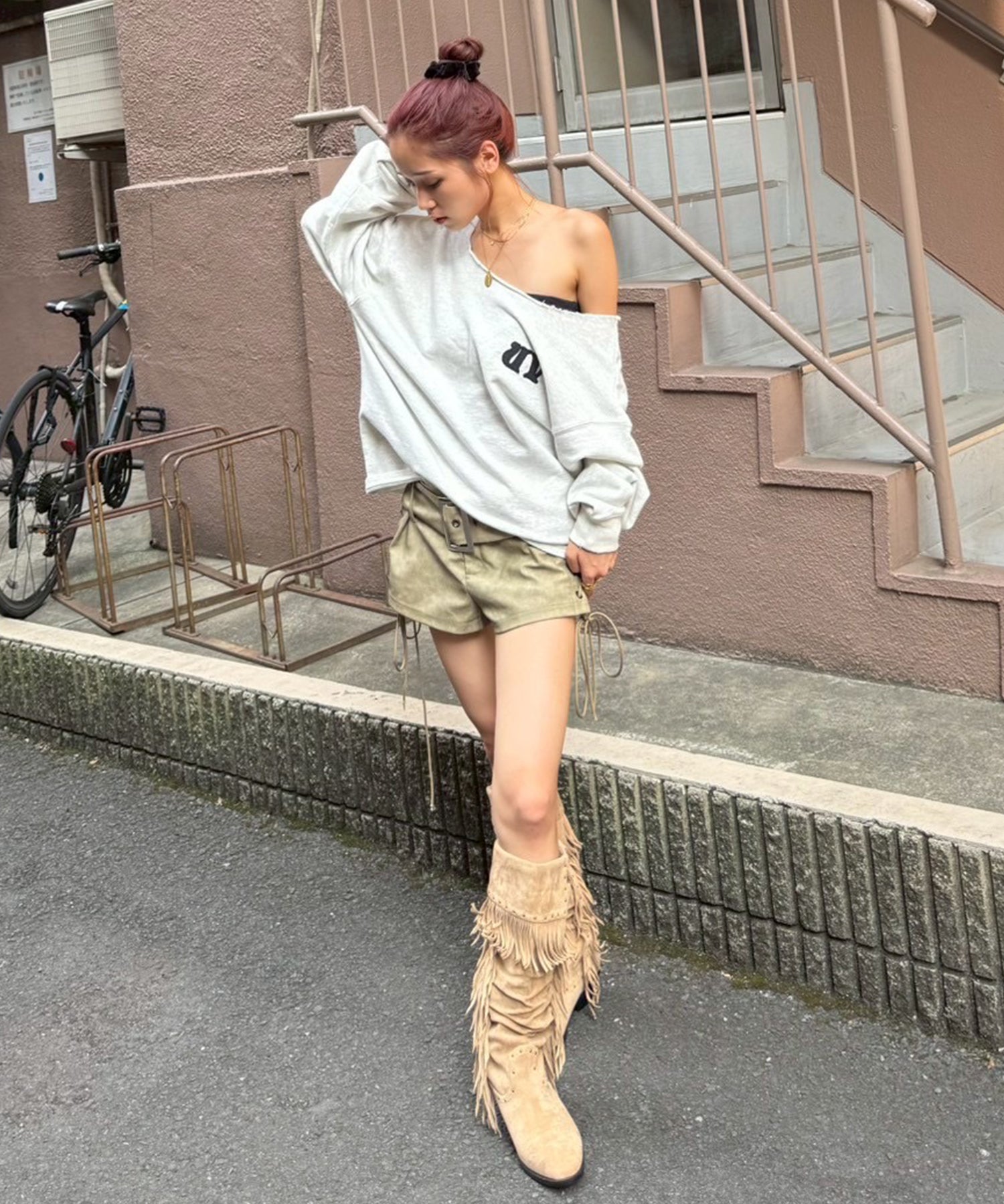 カットオフワンショルダールーズスウェット｜ACLENT（アクレント）