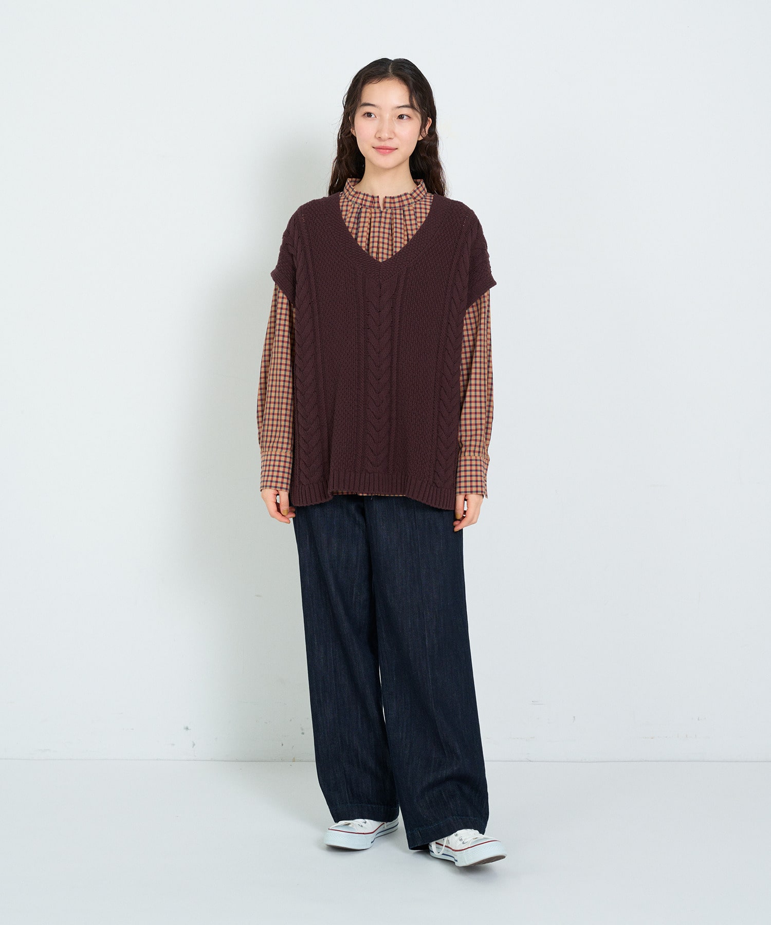 コットンリリヤーンケーブルニットベスト｜BIGI online store - ビギ