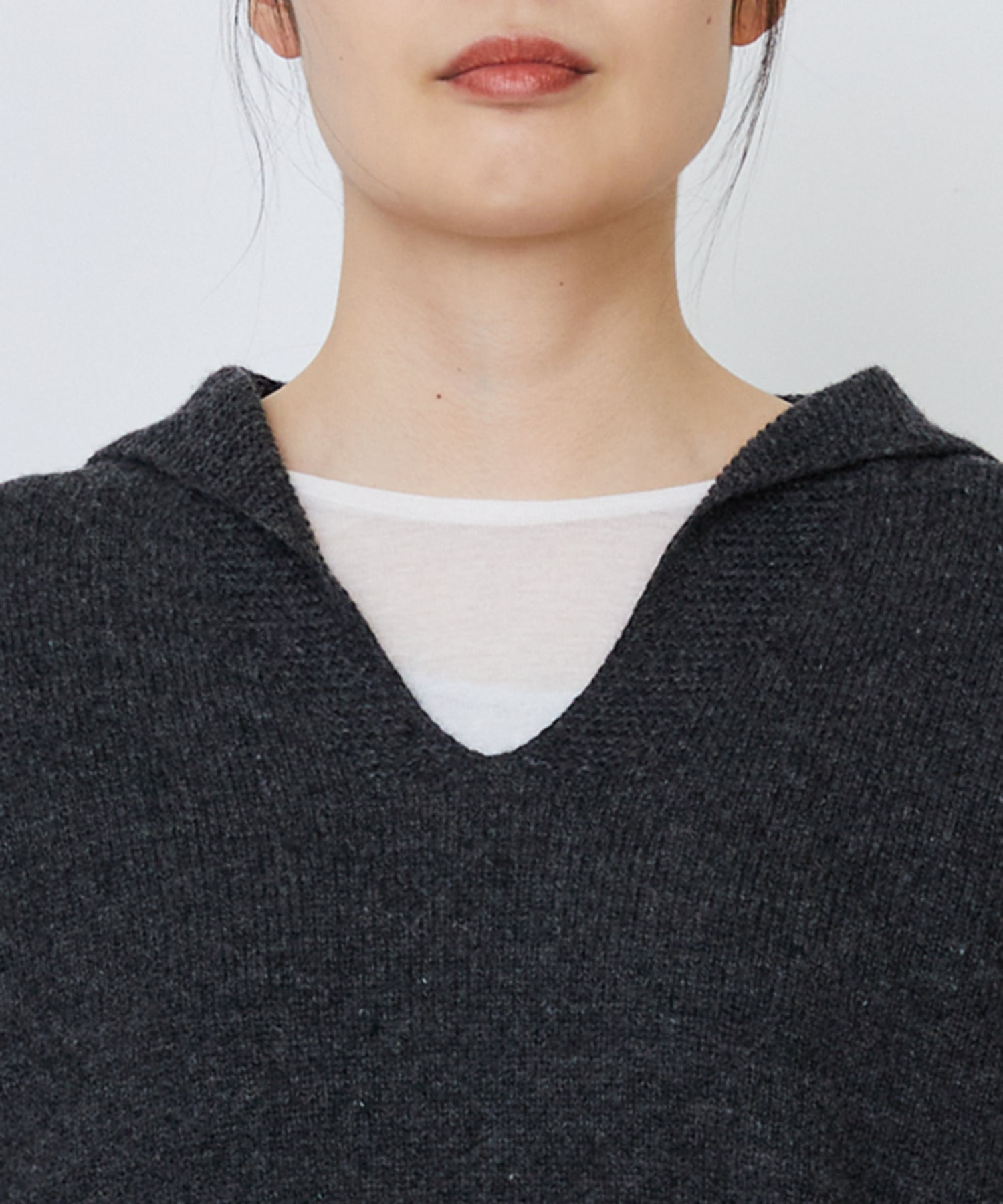 ホールガーメントカシミヤ混天竺セーラーカラープルオーバー｜BIGI