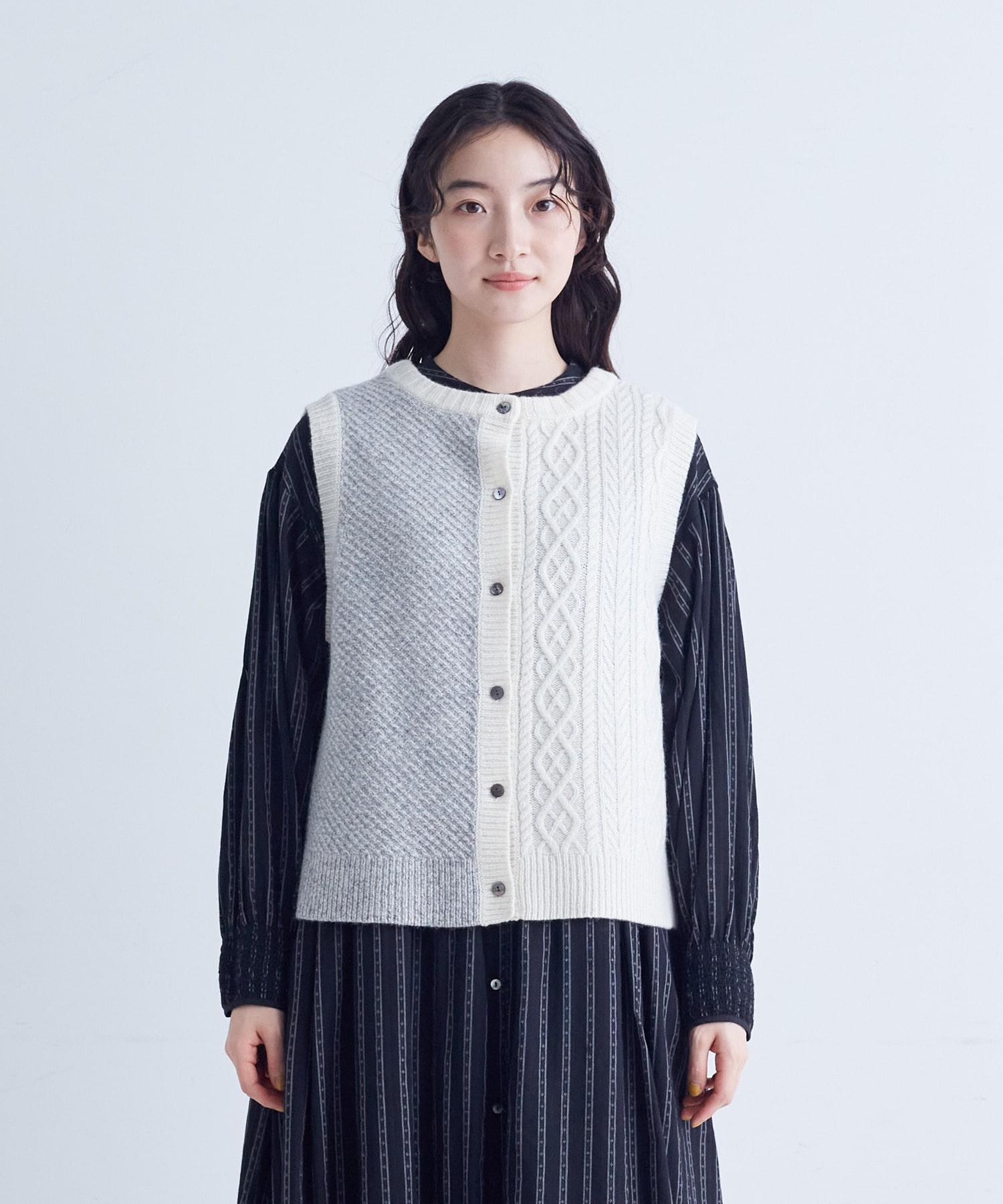 2way】5Gアラン柄パッチワークベスト｜BIGI online store - ビギ