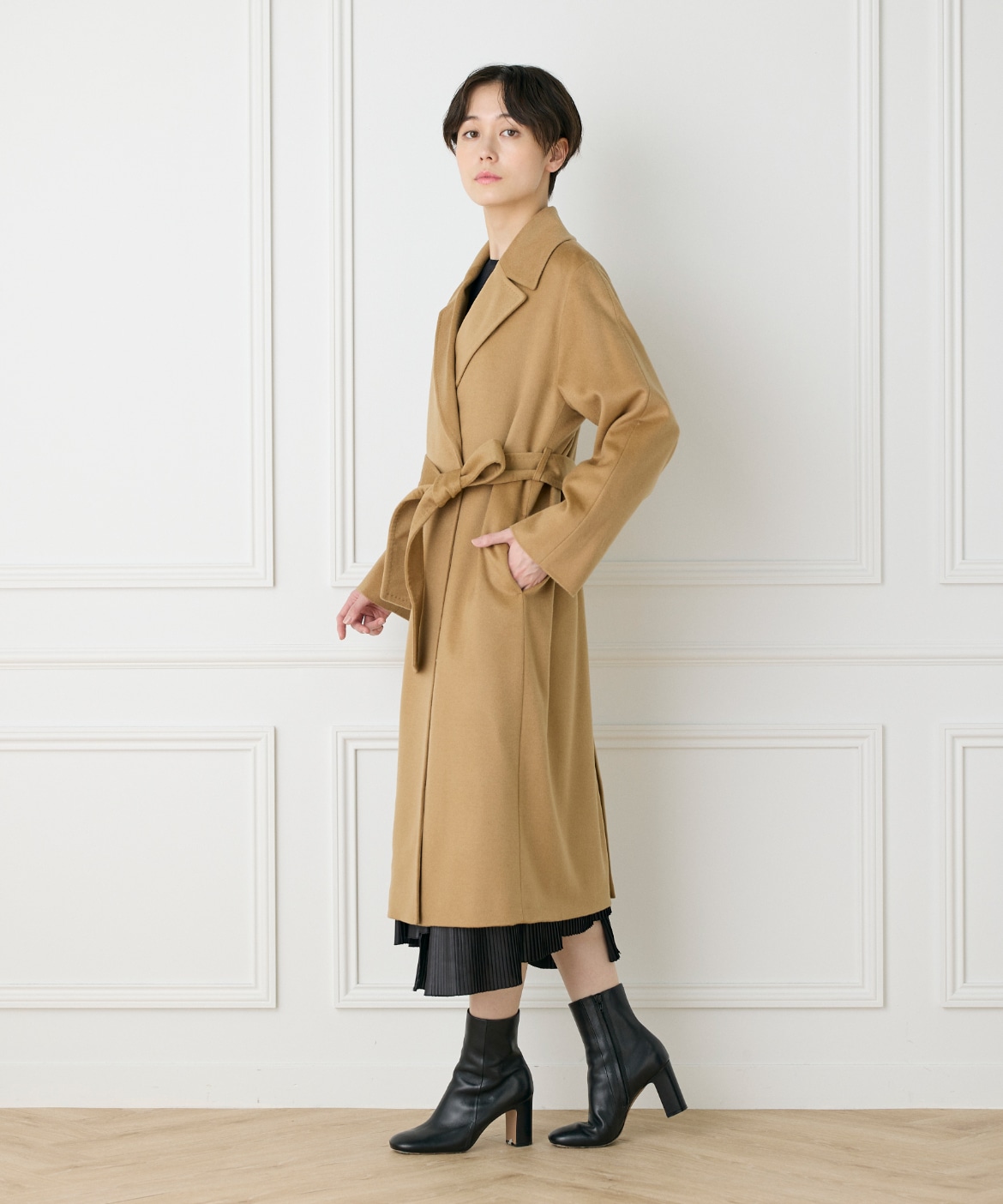 WEB限定》カシミヤ100%ラップコート｜INED（イネド）｜フランドル