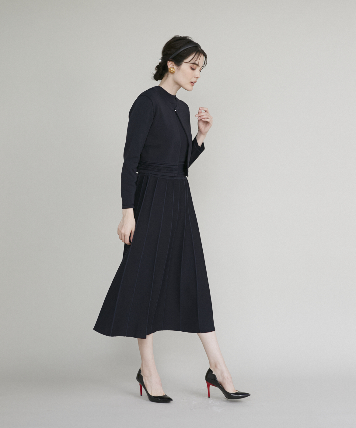 M Maglie le cassetto》バイカラーニットワンピース｜M Maglie le