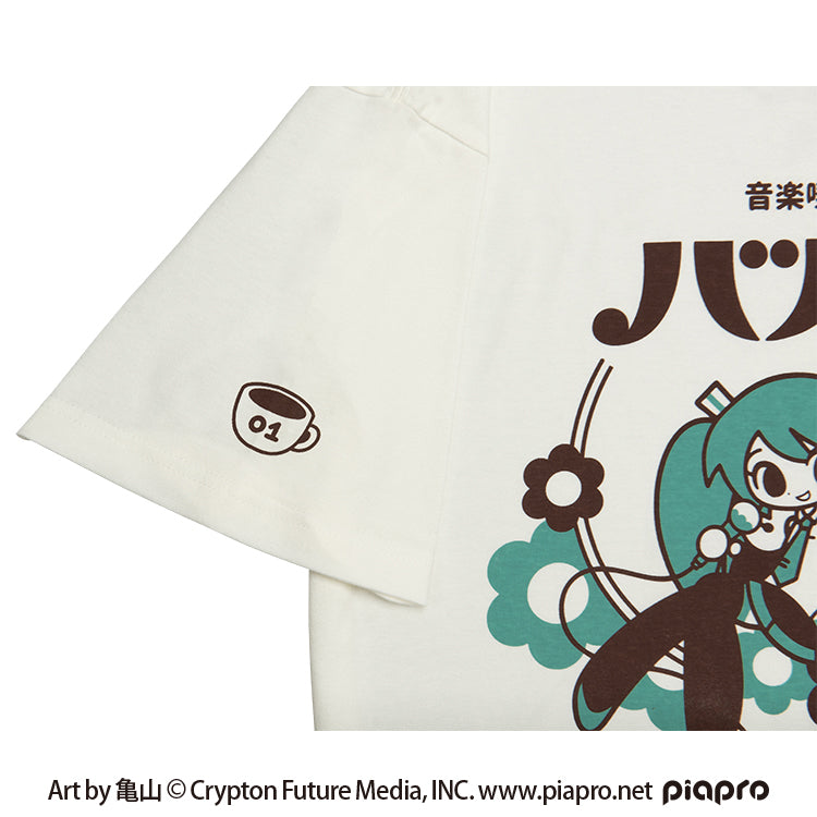 初音ミク Tシャツ (初音ミク Art by 亀山 ラジカセ) バニラホワイト