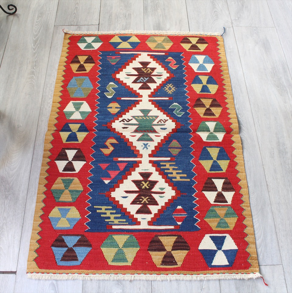 キリムスタイル / 最高級の細かな手織りトルコキリム/コンヤ草木染