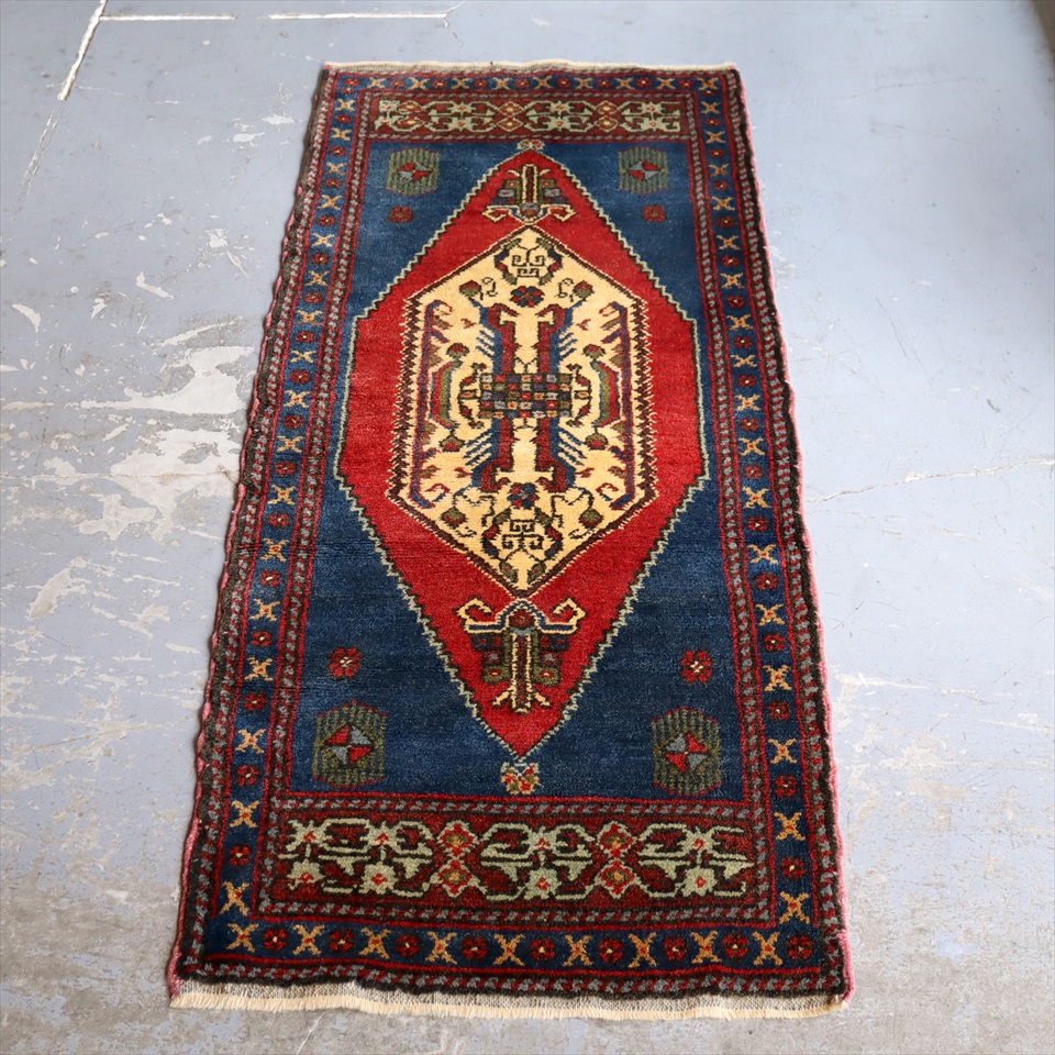 キリムスタイル / トルコ絨毯 トライバルラグ ヤストゥク コンヤ