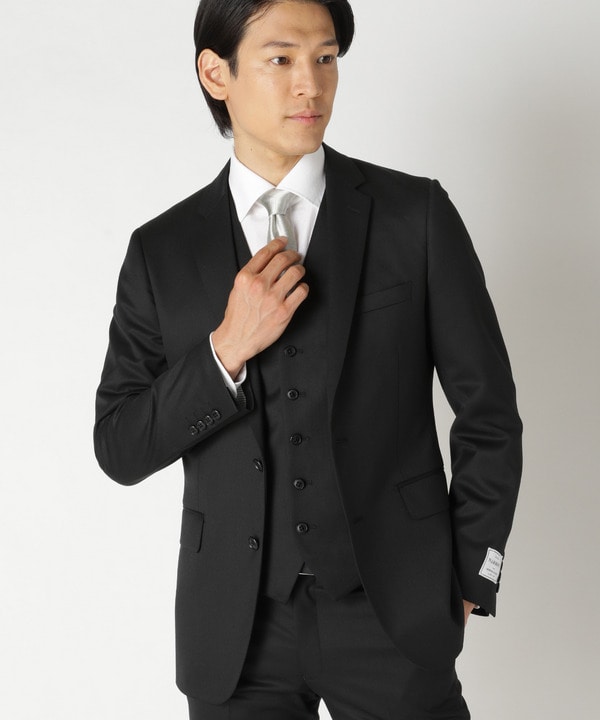 NARROW ブラックスーツ/別売りベストあり/2ピースセットアップスーツ