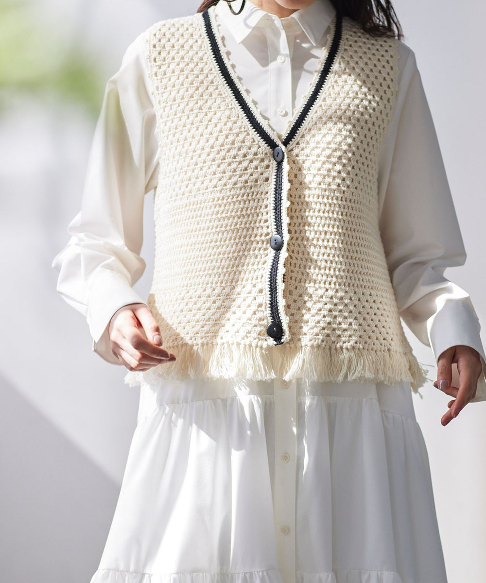 着回し抜群】手編みニットジレ(トップス)｜BIANCA(ビアンカ)の