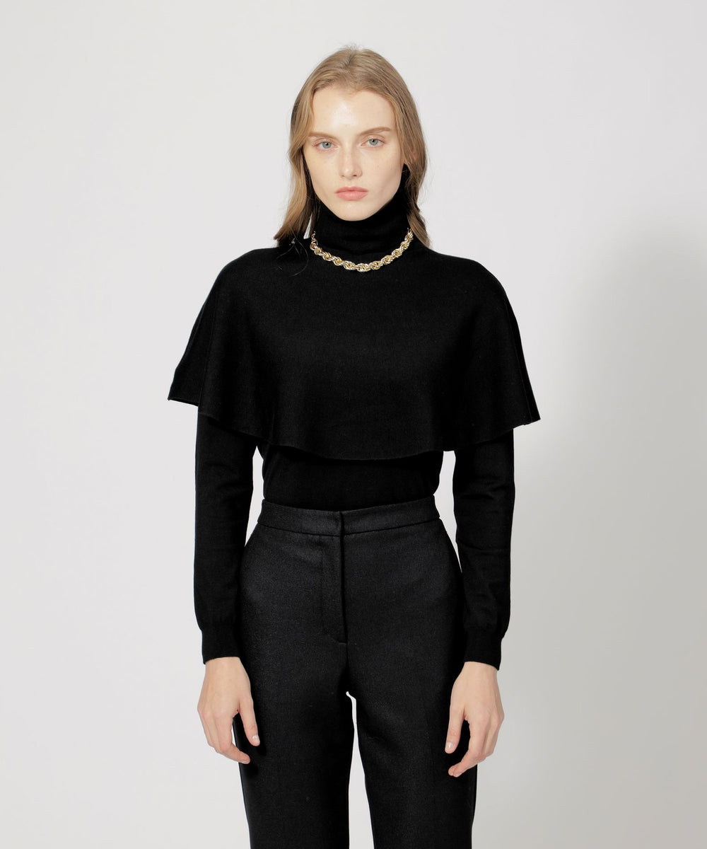 スーパーファインウール ケープレイヤードニット(トップス)｜EPOCA