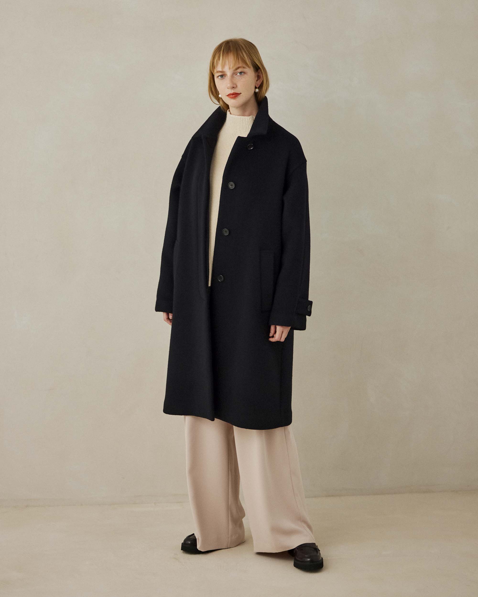 ジーロンラムステンカラーコート - SOÉJU online store｜上質な大人の