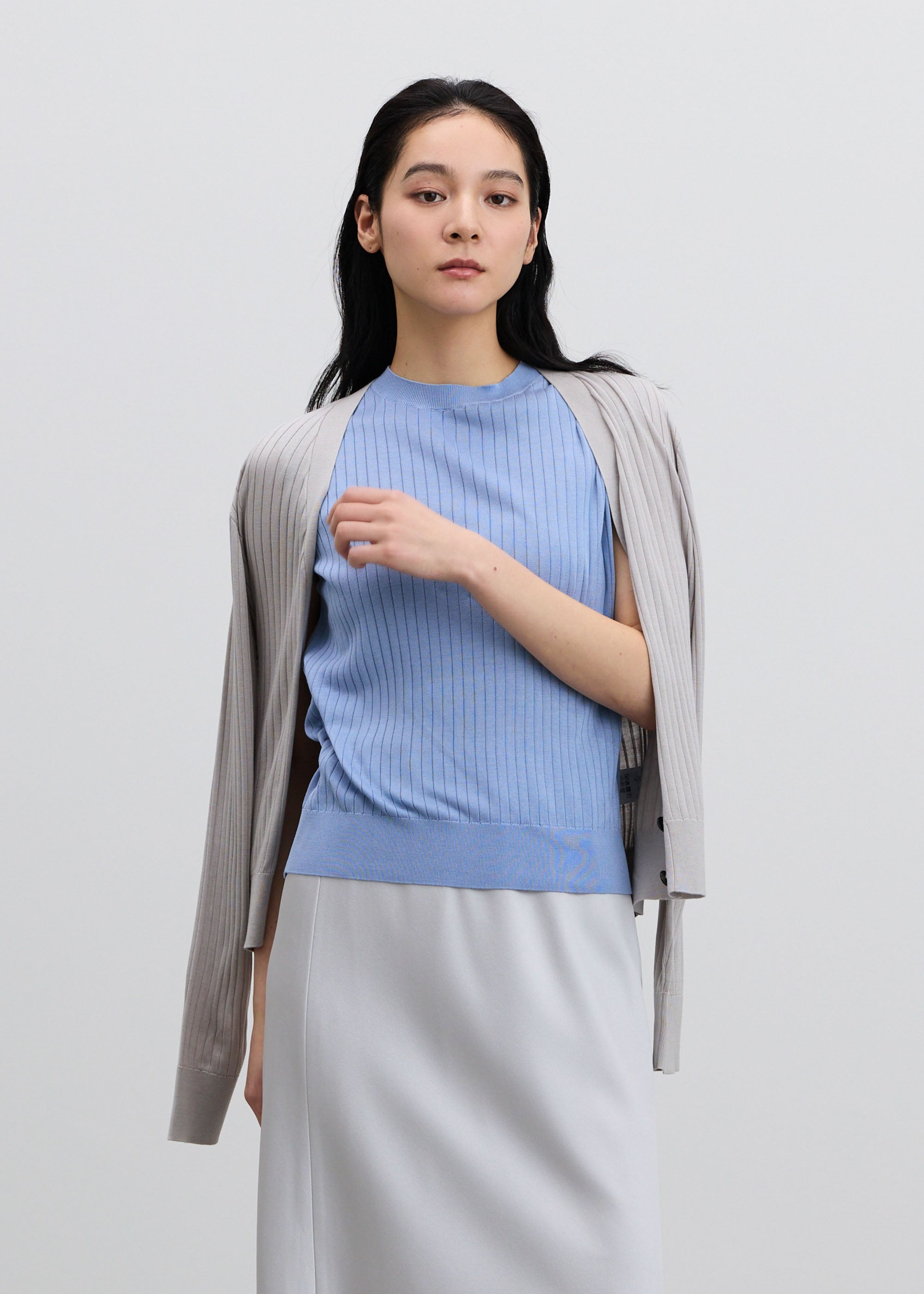 シルクワイドリブVネックカーディガン - SOÉJU online store｜上質な