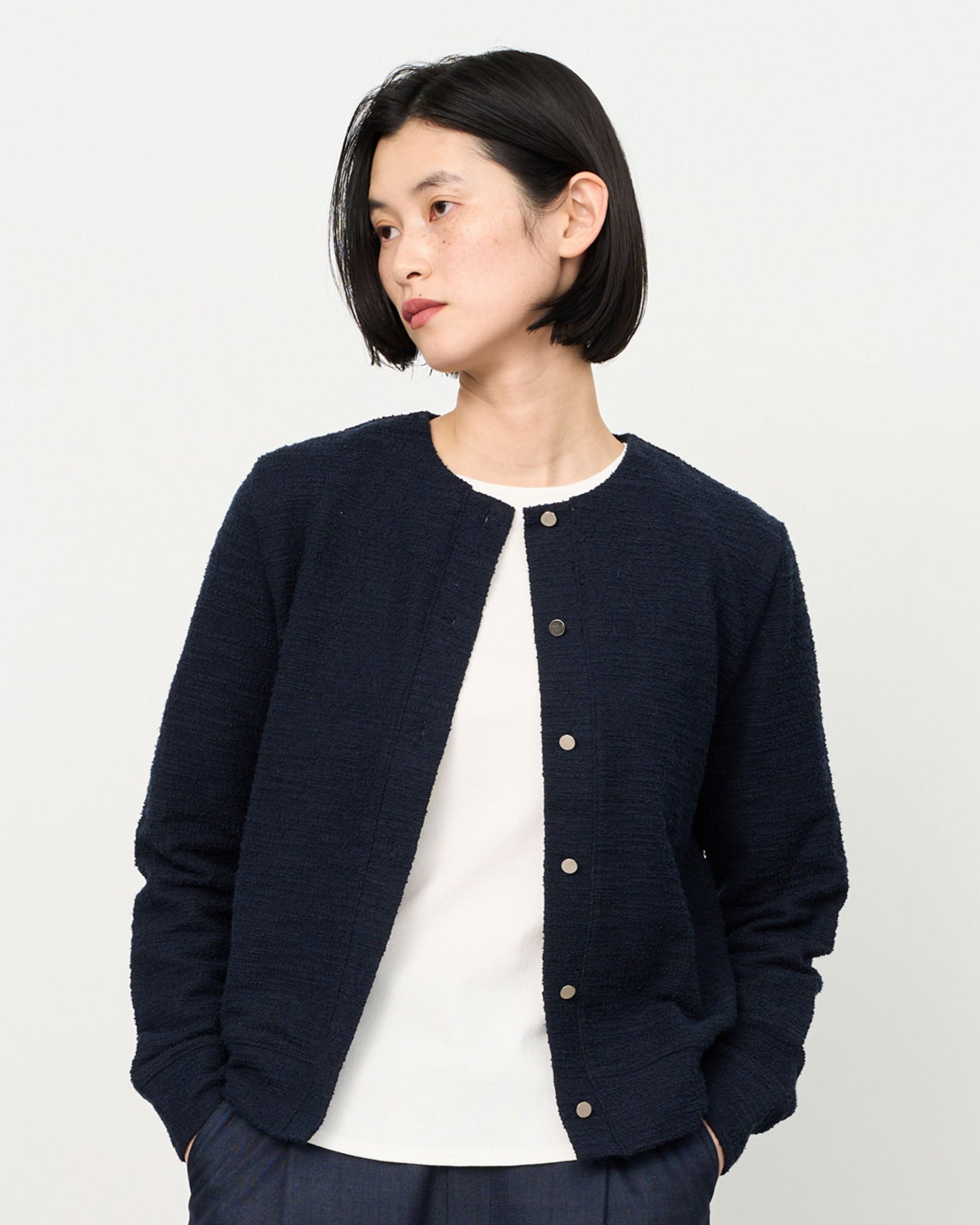 ジャケットライクツィーディーカーディガン - SOÉJU online store