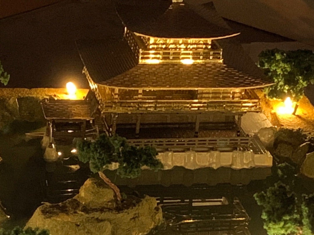 ミニサイズ 金閣寺ライトアップの完成です。 | お城のジオラマ鍬匠甲冑屋