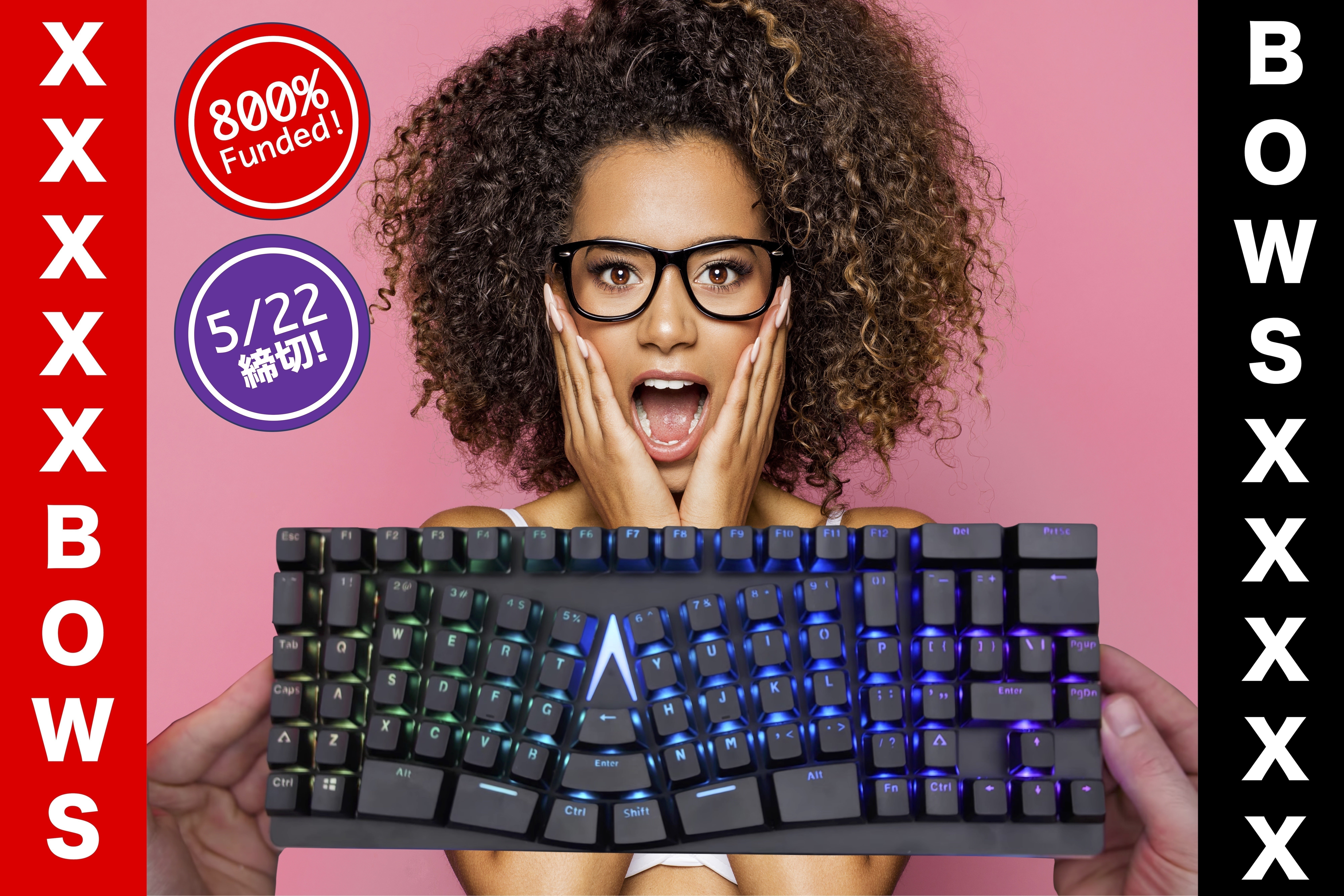 Kickstarterで2500万円を達成したメカニカルキーボードX-BOWS