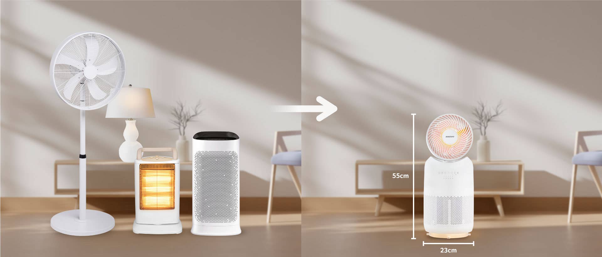 空気清浄機 ヒーター サーキュレーター ナイトライト Acerpure Cool