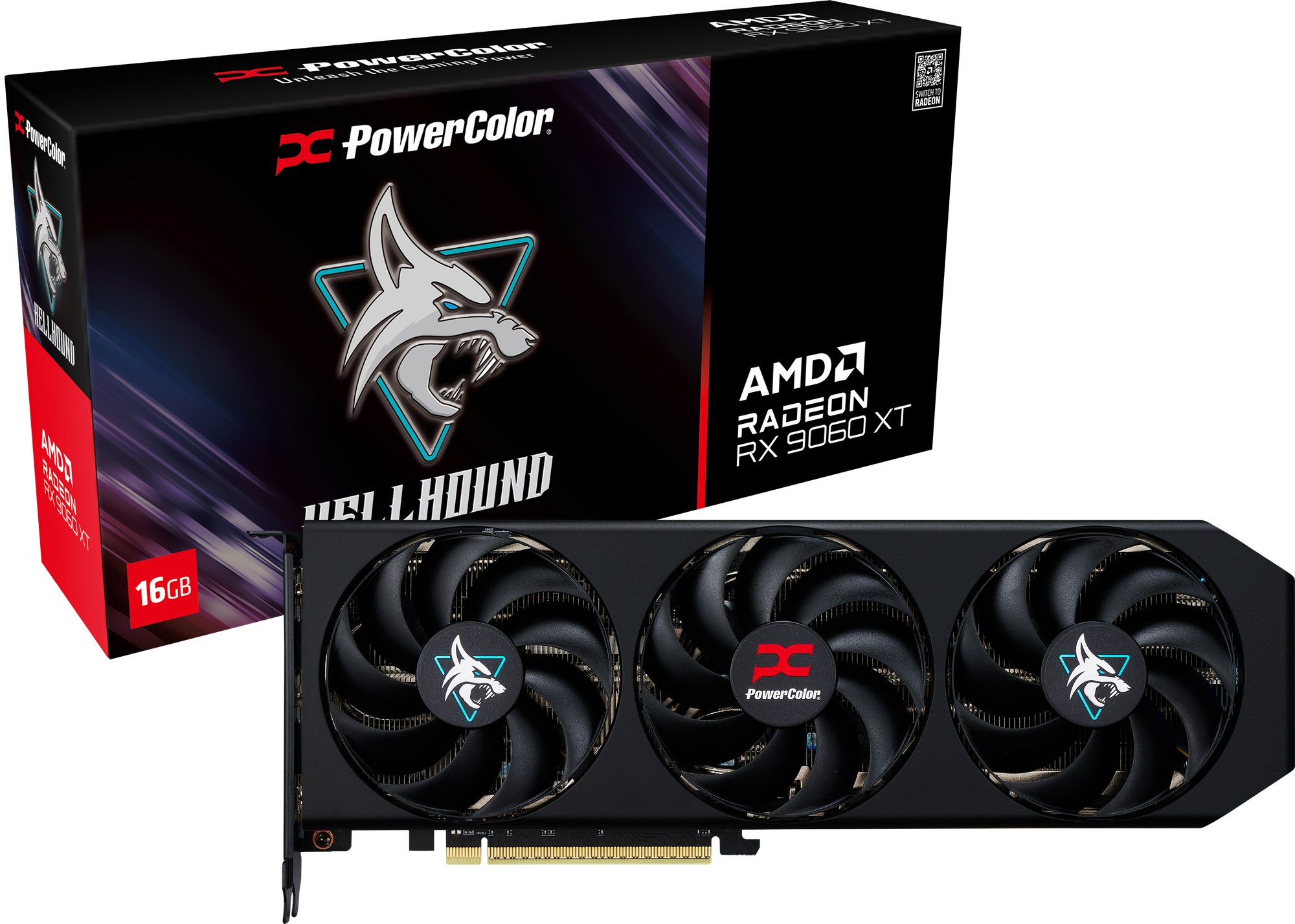 PowerColor Radeon RX 9060 XT Hellhound OC 16GB Graphics Card - CCL