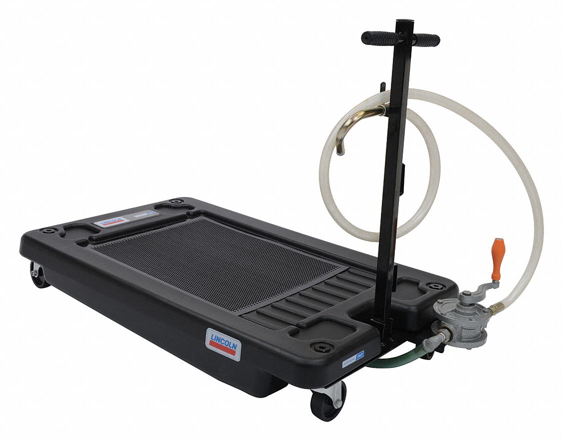 Polypropylene, 17 gal Capacity, Low Profile Portable Oil Drain