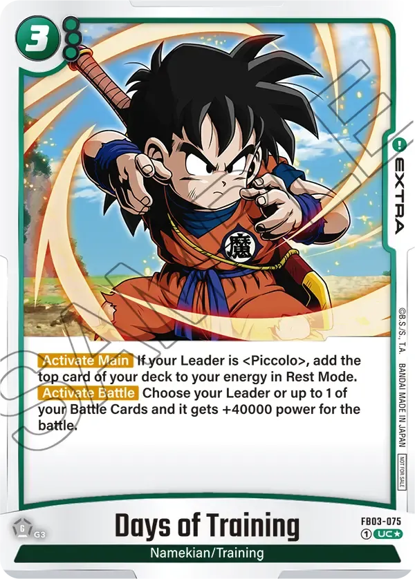 FB03-075 Days of Training Dragon Ball Super Card Game Fusion World