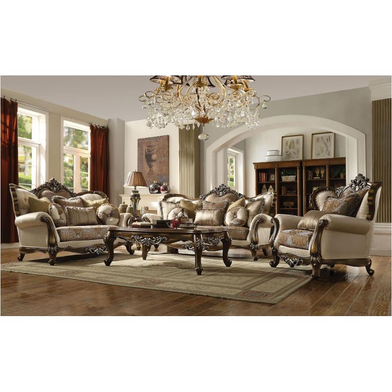 52115 Acme Furniture Latisha Living Room Furniture Wood Trim Sofa