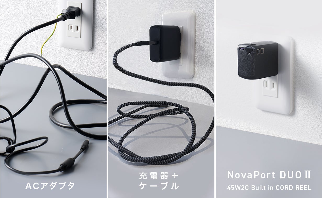 充電器の全部入りはコレ！ コードリール 一体型 45W充電器｜マクアケ