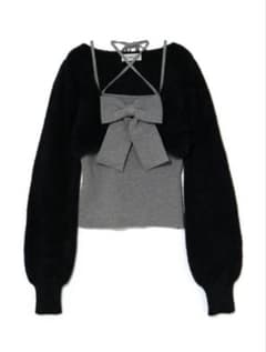 ゆん様専用 bubbles リボンニットアンサンブル 黒 - メルカリ