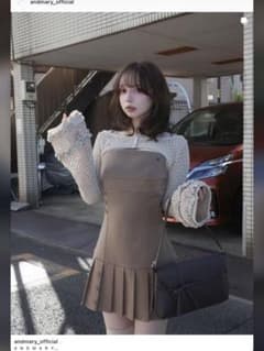 andmary Grenda pleats set minidress ブラウン - メルカリ
