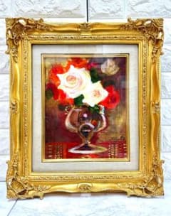 カラスの油絵◇1点物絵画◇アイヌ模様/パワーアート/真作/作者サイン