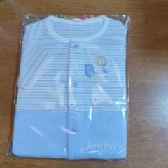 familiar 水色ストライプロンパース 50-60cm - メルカリ