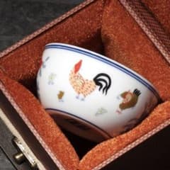 蔵出 中国骨董 官窑大明成化年製斗彩鶏缸杯 景徳鎮製チキンカップ 38億