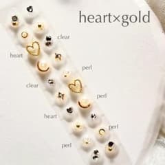 耳ツボジュエリー 大人気 20粒 2点目500円 ハート×ゴールド - メルカリ