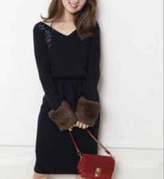 Apuweiser-riche♡ニットワンピース 袖ファー - メルカリ