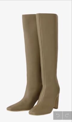 polaura ロゴジップスクエアトゥロングブーツ M 24㎝ - メルカリ