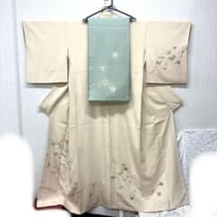 訪問着 着物 帯 2点セット 相良刺繍 正絹 中国刺繍 逸品 滝泰 落款あり