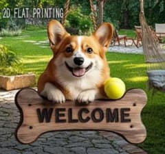 ウェルカムボード コーギー 犬 新品 木製 壁掛け 看板犬 雑貨 - メルカリ