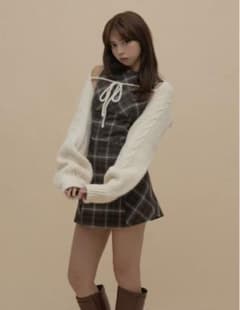 andmary】Mimi check set mini dress brown - メルカリ