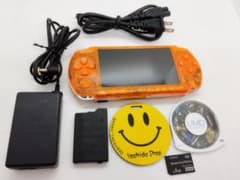 PSP 3000 すぐ遊べるセット【美品・カスタム】スケルトン オレンジ