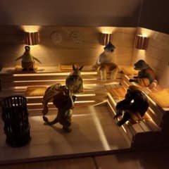 あかりも灯る 檜香る！どうぶつサウナ サウナ室 ミニチュア ジオラマ