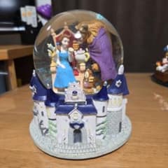 美品」ディズニー 美女と野獣 スノードーム オルゴール付き - メルカリ