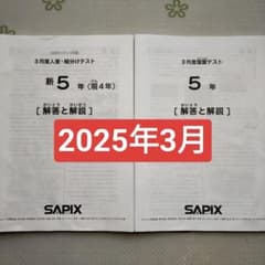 サピックス新5年生 2025年3月 3月度組分けテスト 復習テスト 新小5